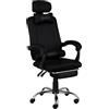 Totò Piccinni Sedia Ufficio BETA Gaming Ergonomica Reclinabile Girevole con cuscini e poggiapiedi con rotelle e poggiatesta (Beta Nero)