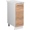 Vicco Armadio cucina dispensa alto Fame-Line, Rovere dorato, 30 cm, PL Marmo, per la combinazione con altri moduli della serie Fame-Line