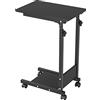 HUOLE Tavolino da Letto con Ruote, Tavolino Mobile da Salotto, Comodino, Carrello, Soggiorno Camera da Letto, Montaggio Facile-56,5 * 37*/95 cm-nero