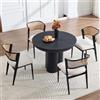 DAYALANE Set di 4 Sedie da Pranzo Retrò Sedie da Cucina in Ecopelle Sedie Imbottite in Rattan Sedie da Salotto con Gambe in Metallo per Sala da Pranzo/Soggiorno/Camera da Letto, Nero