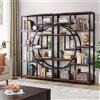Tribesigns Etagere - Libreria industriale a 5 ripiani, autoportante, alta con 9 ripiani aperti per soggiorno e camera da letto, confezione da 2 (marrone, confezione da 2)
