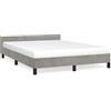 HEFZGDB Giroletto senza Materasso Grigio Chiaro 140x190 cm Velluto Letto King Size Letto Singolo Struttura Letto Matrimoniale Single Bed per Dormitorio Albergo Camera Da Letto Camera Degli Ospiti