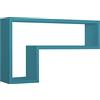MODULARREDO | LETTERA Mensola da Muro, Pensile Bagno, Mensola da Parete, Scaffale da Parete, Blu Laguna, 61x37 p15.5 cm - Made in Italy