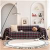 FANSU Natale Telo Copridivano 1 2 3 4 Posti, Plaid Blocco di Colore Copriletto Matrimoniale Copritutto, Coperta Copridivano Reversibile, Coperta per Divano con Nappe (180x230cm,Blu Navy)