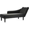 vidaXL Sdraio con Bracciolo Destro in Tessuto Nero, divano chaise longue, poltrona, divano soggiorno, salotto, divano lounge, poltrona