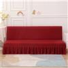 Odot Copridivano Senza Braccioli 1/2/3 Posti con Gonna, Elasticizzato Fodere, Coperture Divano Letto Pieghevole, Copridivano Regolabile, Copri Divano Anti Scivolo (M(160-190cm),Rosso)