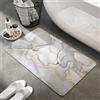 Chickwin Tappetino da Bagno Antiscivolo e Assorbente, Stampa Marmo Tappetino Diatomite da Bagno Tappetino Bagno Asciugatura Rapida Tappetini Bagno Morbido Tappeto Bagno (80x120cm,Grigio Chiaro)