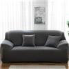 Odot Copridivano 4/3/2/1 Posti Poliestere Colore Scuro, Copridivano Elasticizzato Universale, Copri Divano AntiGraffio, Copri Divano con Braccioli, Fodera Divano Antiscivolo (1 Posto,Grigio Scuro)