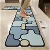 Hixingo Tappeto Cucina in Diatomite, Passatoia Cucina Antiscivolo Lavabile Tappeti da Cucina, Puzzle Creativo Tappeto da Cucina Tappeto da Bagno Tappetino per Doccia (40x120cm,Blu Cielo)