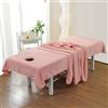Morbuy Lenzuolo per Lettino da Massaggio Spa con Foro per Viso, in Microfibra Morbido Riutilizzabile Lavabili Copertura Protettiva per Lettino da Massaggio di Bellezza (Lino 200x100cm,3# Rosa)