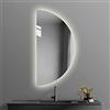 Mirocrafta Specchio da Bagno Retroilluminato a Mezzaluna, Specchio per Trucco Intelligente a LED, Specchio da Parete Irregolare, Anti-nebbia e Antideflagrante, con Interruttore Tattile(Left Cut,120x60