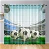 Odot Tende Semi Trasparenti per Interni,Motivo Calcio 3D Tenda Voile con Occhielli 2 Pezzi Tenda Filtranti Finestra Tende Camera da Letto per Soggiorno Camera da Letto (140x244cm,Campo da Calcio)