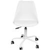 Belfoyer Sedia da ufficio-sedia da ufficio ergonomica-sedia da ufficio con supporto lombare-sedia da ufficio con ruote-plastica PP-bianco/nero-120 kg di carico