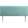 DHOME Testata rifinita in lana organica premium con gambe Testata imbottita Camera da letto Biancheria da letto imbottita Winter Luxury (Verde Acqua, 160 cm)
