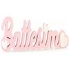 Formoso Decorazione Scritta Il Legno Rosa Battesimo Decorazione 55,5x3x14,7 cm Art 28797