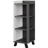 Vicco Mobiletto midi Karen, Antracite/bianco, 30 x 90 cm con 4 ripiani, adatto per la conservazione di articoli da bagno e asciugamani