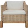 Generico Poltrona con Cuscini in Rattan Naturale,Sedie,Poltrone-283075