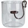 Loberon Portacandela Vermand, Trasparente/Marrone Antico |