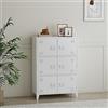 [en.casa] Armadio a 6 Ante e 3 Scomparti Armadietto da Ufficio Mobile in Acciaio per Archivio 113 x 80 x 40 cm - Bianco