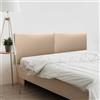 DHOME Testiera in similpelle o tessuto Acualine Liscio DUAL divisa in 2 pezzi Testiera imbottita di fascia alta Tappezzeria moderna (Similpelle Champagne, 190cm Dual (Letto 180/190))