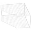 GARVALON Scaffale Angolare da Cucina in Ferro Bianco 2 Ripiani per Organizzare Pentole e Utensili Multiuso la Casa