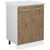 Vicco Mobiletto base cucina R-Line, Rovere artigianale, 60 cm | 2 Ante · Piano di lavoro incl. · Piedini regolabili in altezza · 1 Ripiano · ✓ Liberamente combinabile