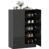 HOMCOM Scarpiera a 2 ante lucida con chiusura morbida, nera, 72 x 34,5 x 103 cm
