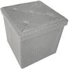 Generico Cassapanca Contenitore Pouf Panca Poggiapiedi Similpelle Pelle Finta Coccodrillo 38x38x38 cm Grigia