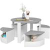 AIYAPLAY Set con Tavolo e Sgabelli per Bambini da 5 Pezzi Grigio