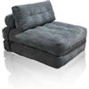 Frcychri Divano Compresso TrasformabileModulo 2 Posti con Funzione Letto Istantaneo - Struttura Zero Legno Ultra Leggera, Cuscini Lombari Ergonomici per Soggiorno/Monolocali Blue