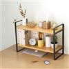 MOTT 50 Scaffale organizer da scrivania per ufficio, scaffale in legno, espositore per piccoli ornamenti, organizer da banco per cucina, ufficio, scuola