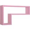 MODULARREDO | LETTERA Mensola da Muro, Pensile Bagno, Mensola da Parete, Scaffale da Parete, Rosa Blush, 61x37 p15.5 cm - Made in Italy