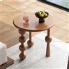Nordivo Tavolino da Salotto con Gambe in Legno e Piano,Rotondo Tavolino da Caffè in Legno,Tavolino Basso Moderno,per Soggiorno/Caffeteria(Brown,50cm/19.6in)