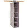 OWIJI Organizer Portaoggetti Appendere Armadio 5 Ripiani 70 x 15 x 30 cm Salvaspazio Divisori Interno Pieghevole Contenitore Vestiti Scarpe