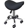ZEN MASSAGE WARE ZEN - Sgabello Pro con rotelle - sgabello ergonomico per una seduta sana e rilassata - sgabello regolabile in altezza - ideale per lettini massaggio, ufficio, studio e salone di bellezza (nero)