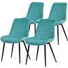 ML DESIGN modern living ML-Design Set di 4 Sedie per Sala da Pranzo Blu Petrolio Seduta in Velluto con Gambe in Metallo Nero Sedie da Cucina con Schienale Poltroncina da Soggiorno Poltrone Imbottite per Ufficio