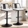 ALFORDSON Set 2 Sgabelli da Bar - Altezza regolabile 53-75 cm con Base Girevole, Sedia Breakfast Moderna per Cucina e Sala da Pranzo, Pelle PU, Bianco