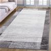 oKu-Tex Tappeto Salotto [80x150 cm] Morbido Pelo Corto Grigio Melange - Tappeto Grigio Chiaro con Bordo per il Salotto per Soggiorno e Camera da Letto - Design Geometrico Moderno