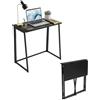 Ginhow Tavolo per computer pieghevole, 80 x 40 x 74 cm, nero, piccolo tavolo in PC, pieghevole, salvaspazio, per ufficio, soggiorno, camera da letto