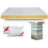 EVERGREENWEB MATERASSI & BEDS Evergreenweb - Materasso Matrimoniale 170x195 Alto 20 cm Ortopedico Lastra 3D in Lattice Air, Memory Foam e Waterfoam Doppio Comfort Lato Estivo e Invernale, Sfoderabile + Coppia Cuscini Letto Gratis