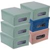 MAURY'S IL NUMERO UNO DEL RISPARMIO Maury's Set 6 Scatole Guardaroba Liberty 50x39xH24 cm, Colori Assortiti per un Armadio Ordinato e Stiloso Organizzazione Versatile