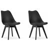 NMK HOME Sedie Imbottite Pranzo Similpelle Nero, 2 Pezzi