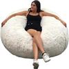 bananair - Pouf Poltrona a Sacco Gigante in Pelliccia Sintetica - Ultra Morbido e Confortevole - Fodera Lavabile - Imbottitura in Schiuma, Qualità Premium - Bean Bag XXL (120 cm, Bianco)