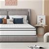 FEEOHOME Materasso 90 x 200 cm, spessore 25 cm, materasso ibrido a molle insacchettate con certificato Oeko-Tex, H3 fermezza media, 7 zone, comfort solido, traspirante tessuti 3D, supporto perfetto