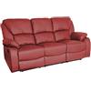 Totò Piccinni Set Divano 2 o 3 posti, Poltrona Relax CALIPSO Reclinabile, ImbottitI con Braccioli e Poggiapiedi (Ecopelle Bordeaux, 3 Posti)