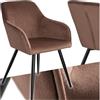 tectake® Sedia Sala da Pranzo Effetto Velluto, Sedia Soggiorno con Morbida Imbottitura, Seduta Ergonomica, Poltrona Velluto Versatili, Sedia Design Moderno - Marrone/Nero