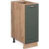 Vicco Colonna dispensa cucina Fame-Line, Verde-oro country, 30 cm | Frontale in MDF · Senza piano di lavoro · Piedini regolabili in altezza · Maniglie in metallo
