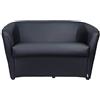 Totò Piccinni Divano POZZETTO 2 posti Alta QUALITA' Made in Italy A.76xL.123xP.67cm (Ecopelle Nero)