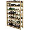 Lenmar, Portabottiglie in Legno per Bottiglie Naturali RW-1 Vino Portabottiglie Scaffalatura cantina Ripiani portabottiglie (Naturale, RW-1-42, 102 x 63 x 25, marrone, per 42 bottiglie)