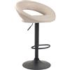 CLP Sgabello Cucina Rétro Moderno Olinda In Similpelle I Sedia Alta Bar Altezza Regolabile 60-81 CM, Colore:crema, Colore del telaio:nero